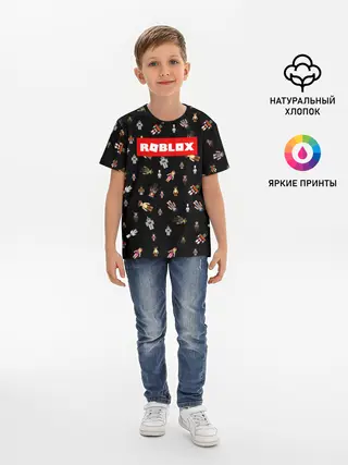 Детская базовая футболка / ROBLOX PATTERN | РОБЛОКС
