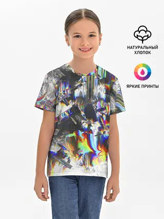 Детская базовая футболка / Gasoline stains abstraction