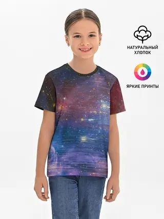 Детская базовая футболка / Glitch space