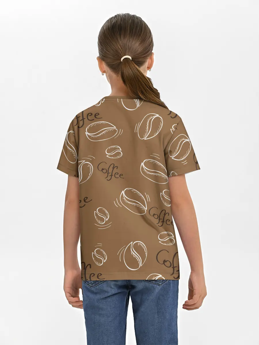Детская базовая футболка / Кофейный узор