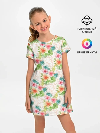 Детское платье / Гавайские цветы