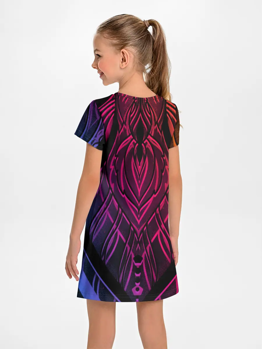 Детское платье / Фиолетовый узор 3D
