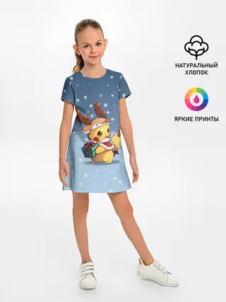 Детское платье / Новогодний Пикачу