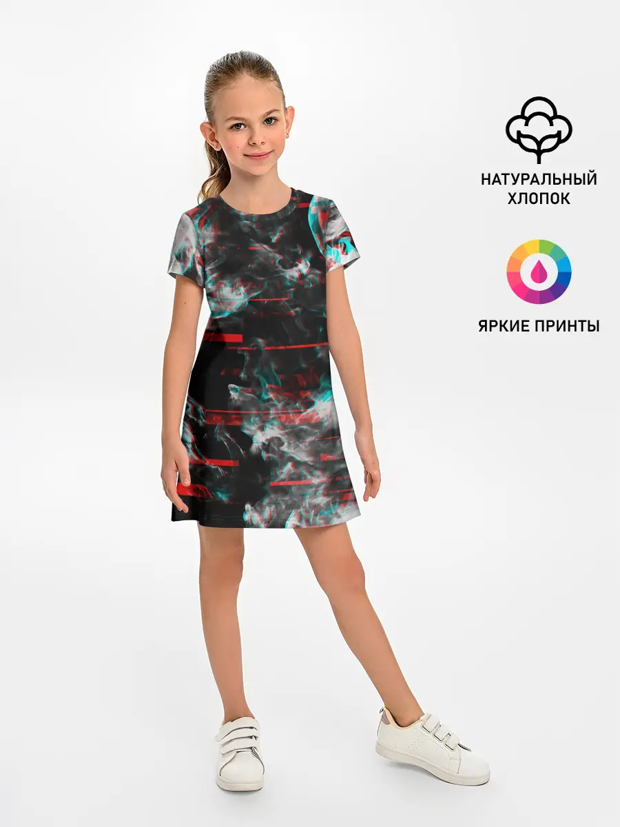 Детское платье / White flame glitch