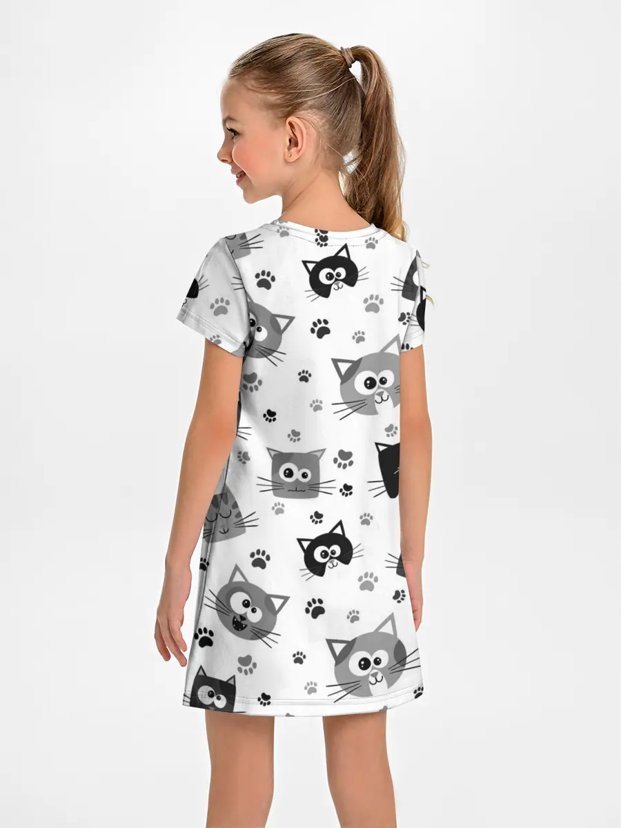 Детское платье / Котики | ЧБ