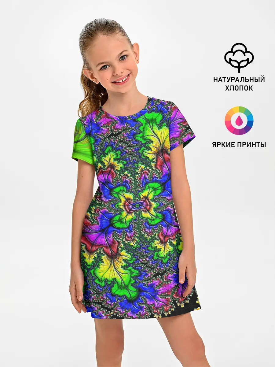 Детское платье / НЕОНОВЫЙ ЦВЕТОК