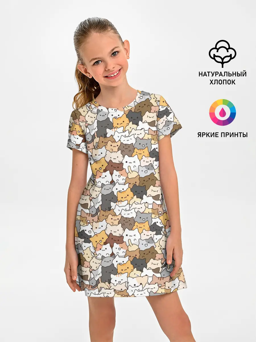 Детское платье / Котики муркотики