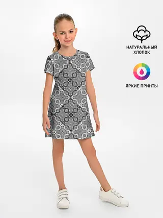 Детское платье / Черно-белый орнамент