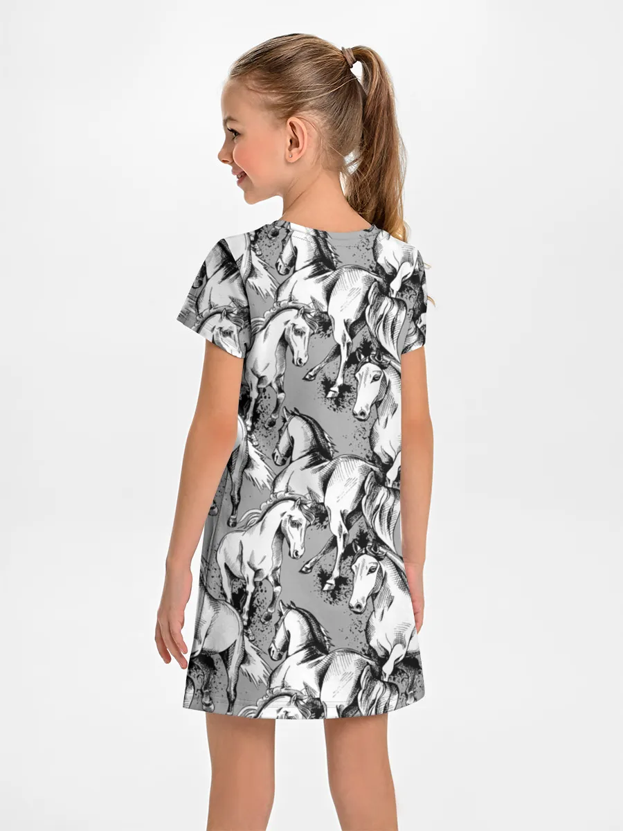Детское платье / Белые лошади