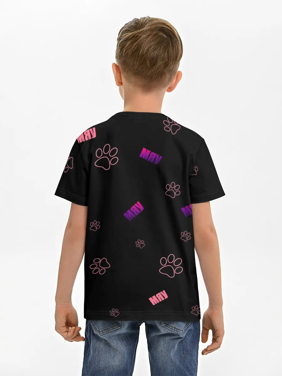 Детская базовая футболка / Котик-антидепрессант