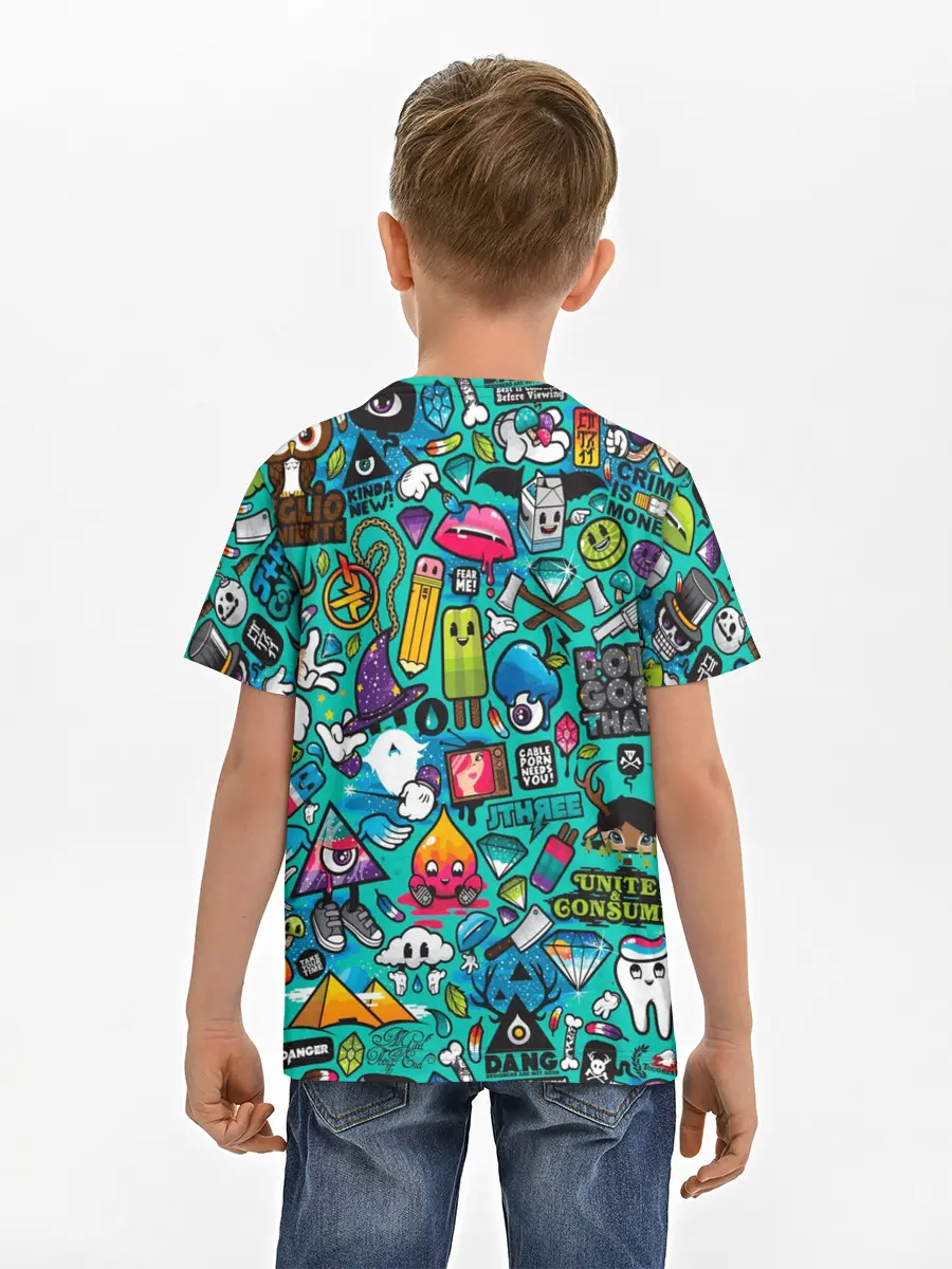 Детская базовая футболка / стикербомбинг