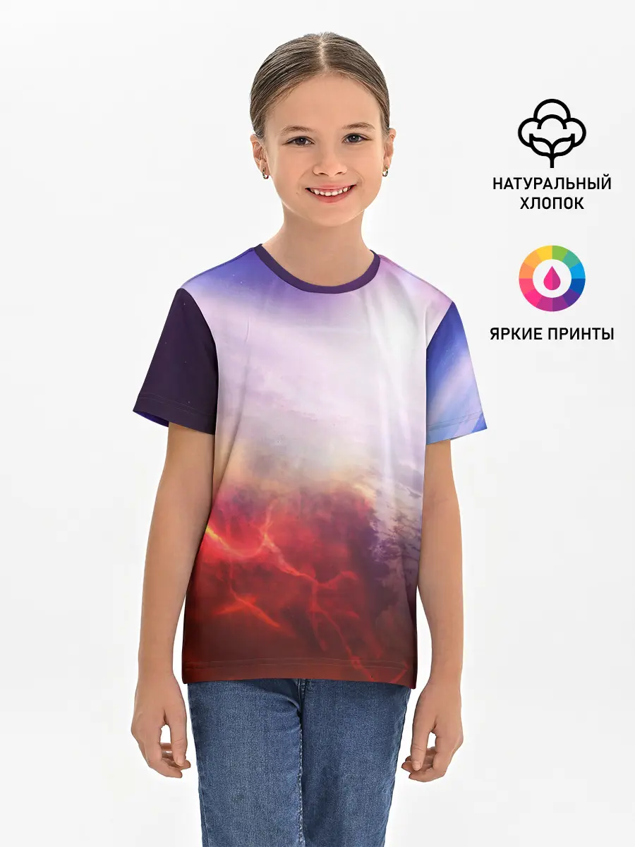 Детская базовая футболка / Звезды в неоне