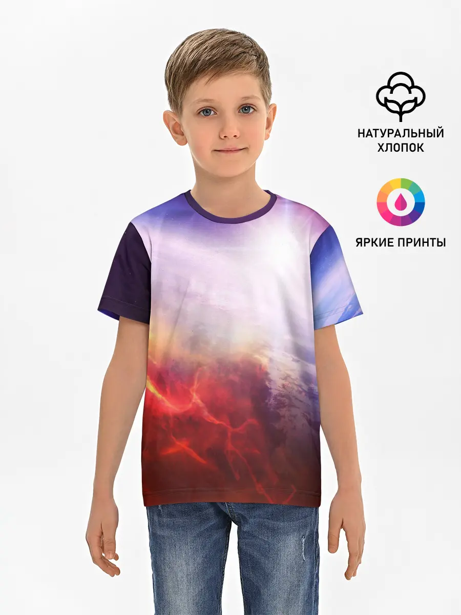 Детская базовая футболка / Звезды в неоне