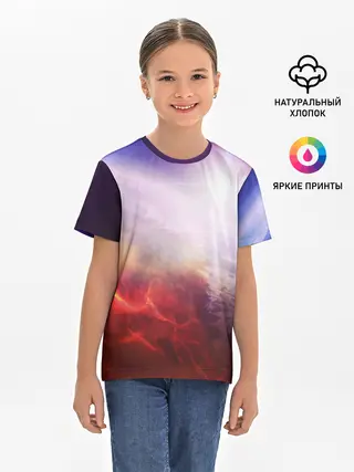 Детская базовая футболка / Звезды в неоне