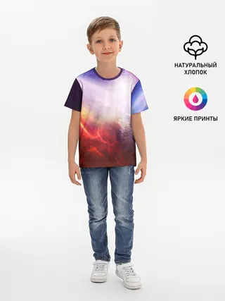 Детская базовая футболка / Звезды в неоне