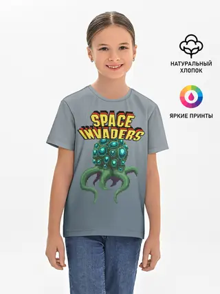 Детская базовая футболка / Space Invaders | Old game