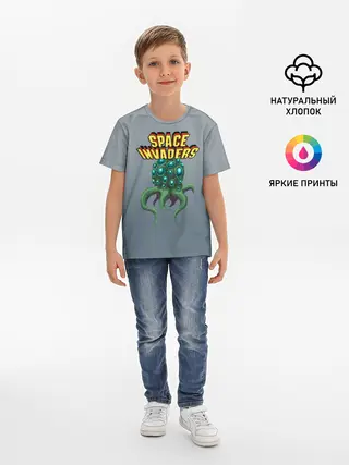 Детская базовая футболка / Space Invaders | Old game