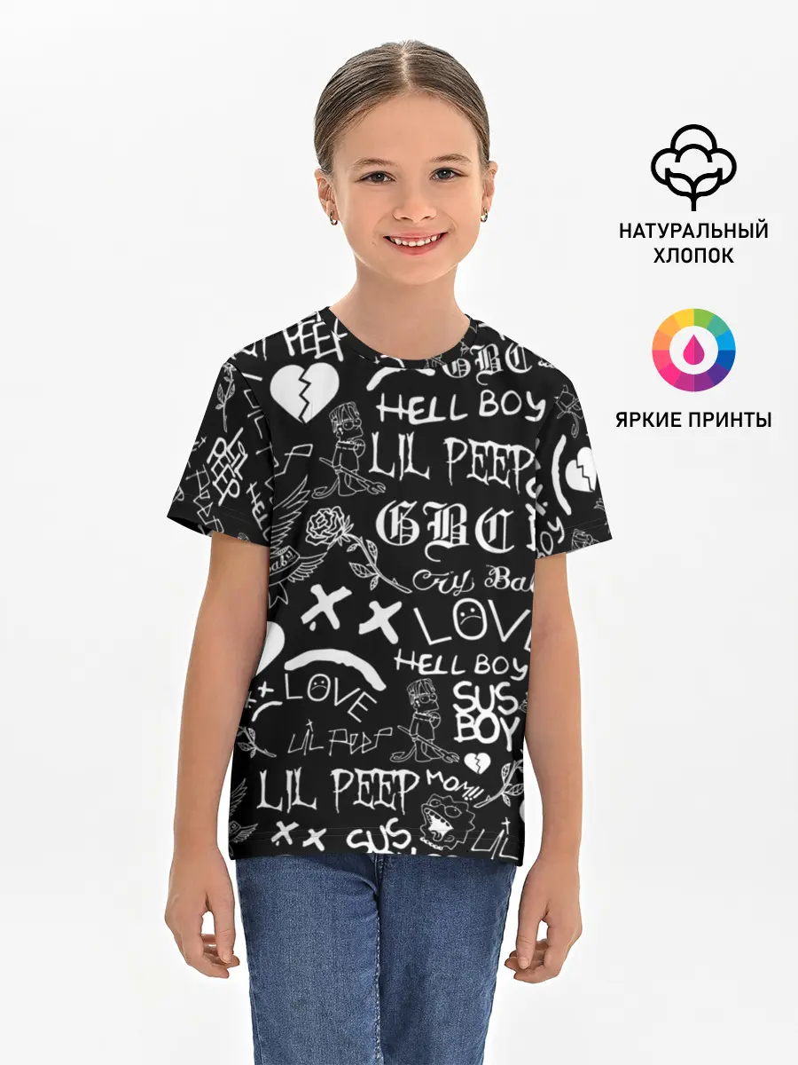 Детская базовая футболка / LIL PEEP LOGOBOMBING | ЛИЛ ПИП
