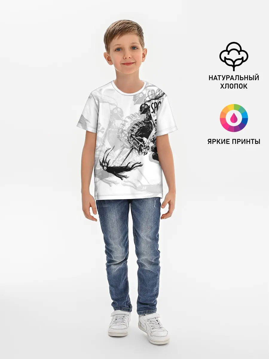 Детская базовая футболка / Всадник и чёрт