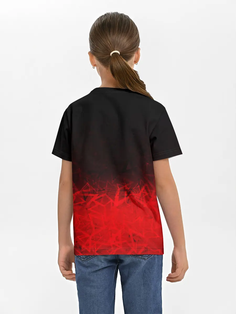 Детская базовая футболка / КРАСНО-ЧЕРНЫЙ ГРАДИЕНТ