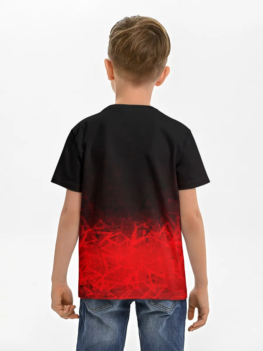 Детская базовая футболка / КРАСНО-ЧЕРНЫЙ ГРАДИЕНТ