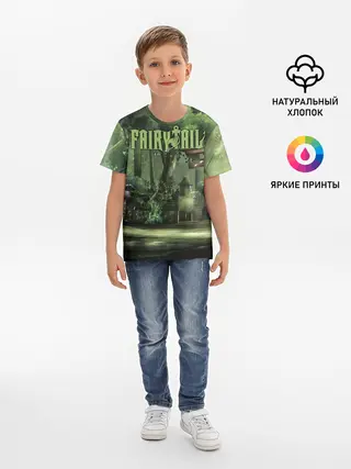 Детская базовая футболка / Фейри Тейл лес