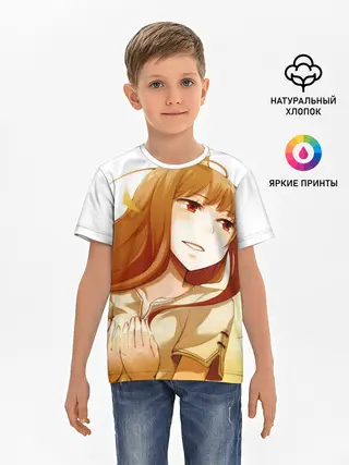 Детская базовая футболка / Волчица и пряности Холо