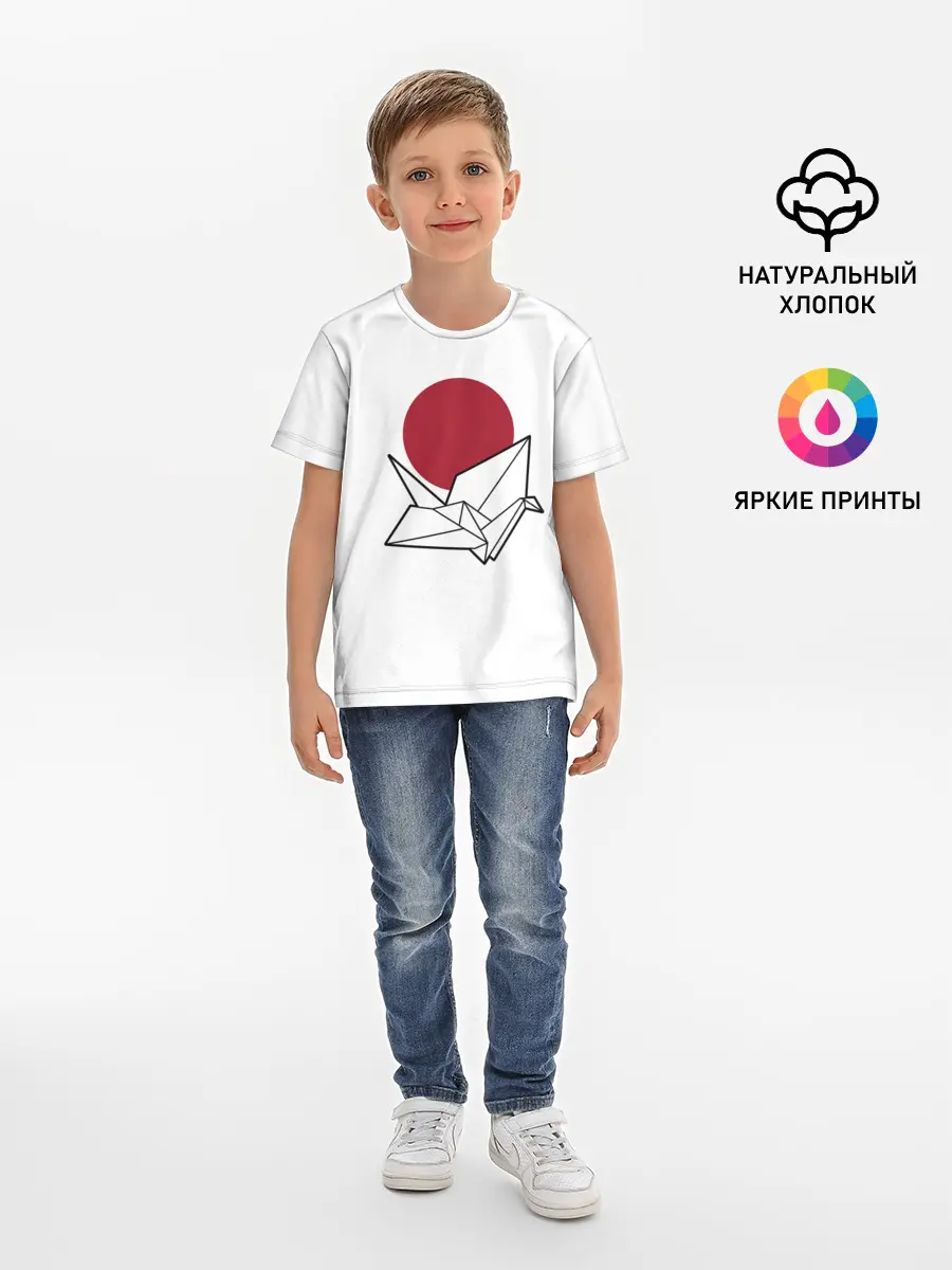 Детская базовая футболка / БУМАЖНЫЙ ЖУРАВЛЬ | PAPER CRANE