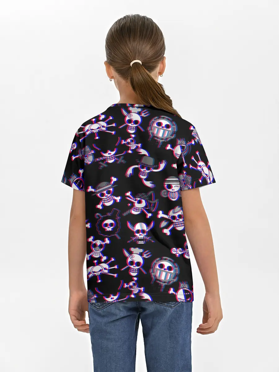 Детская базовая футболка / Луффи One Piece | Glitch