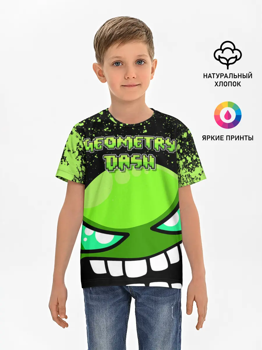 Детская базовая футболка / Geometry Dash