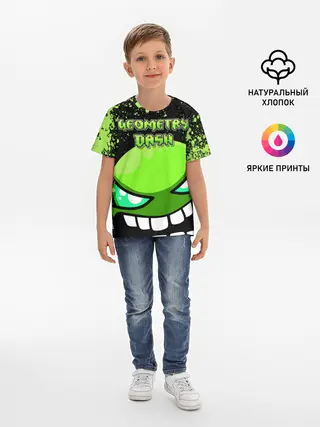 Детская базовая футболка / Geometry Dash
