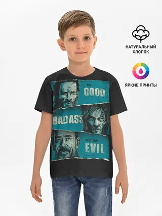 Детская базовая футболка / Good, Badass, Evil