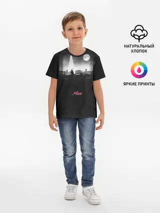 Детская базовая футболка / Miami Black