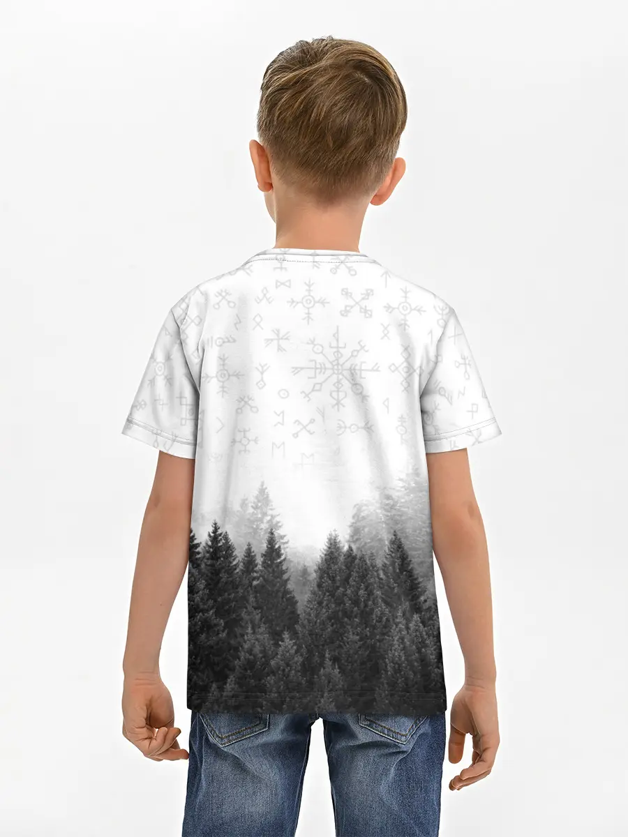 Детская базовая футболка / Лес и руны