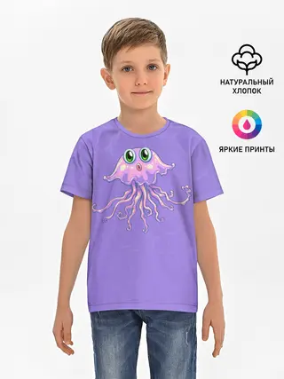 Детская базовая футболка / Осьминог милый