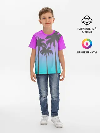 Детская базовая футболка / Пальмы 80s