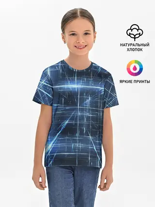 Детская базовая футболка / Линии неона