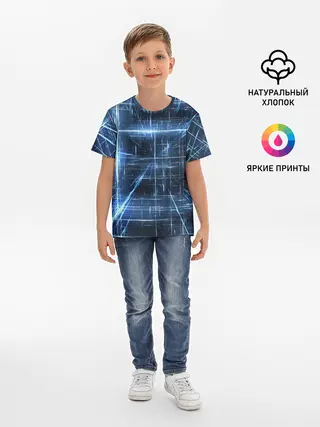 Детская базовая футболка / Линии неона