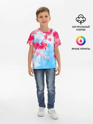 Детская базовая футболка / Цветение Вишни