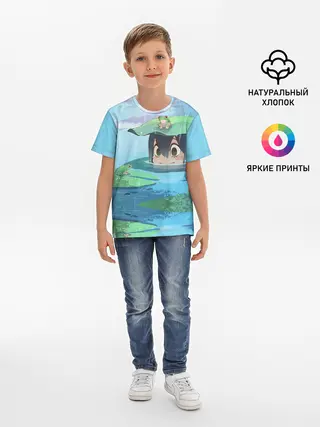Детская базовая футболка / Тсую Асуи прячется под водой