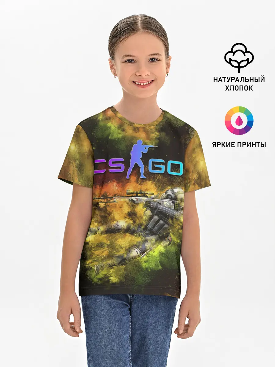 Детская базовая футболка / CS GO Gold dust