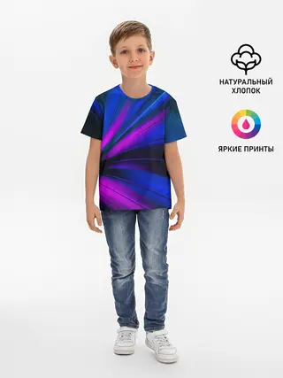 Детская базовая футболка / НЕОНОВЫЕ ВОЛНЫ | NEON STRIPES