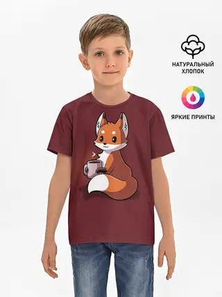 Детская базовая футболка / Кофе любят не только люди