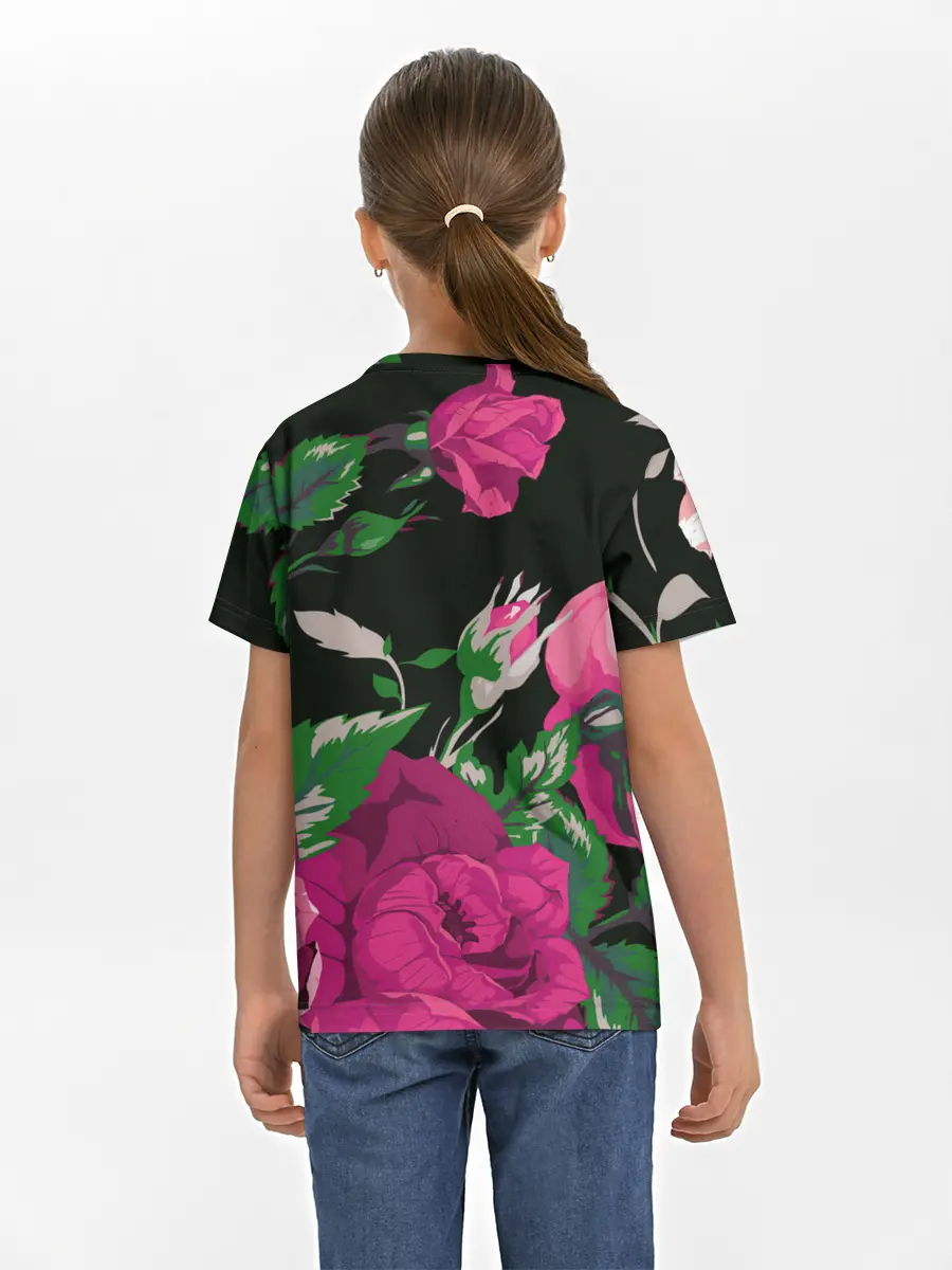 Детская базовая футболка / Розы