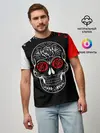 Мужская базовая футболка / Red White Skull - Череп