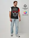 Мужская базовая футболка / Red White Skull - Череп