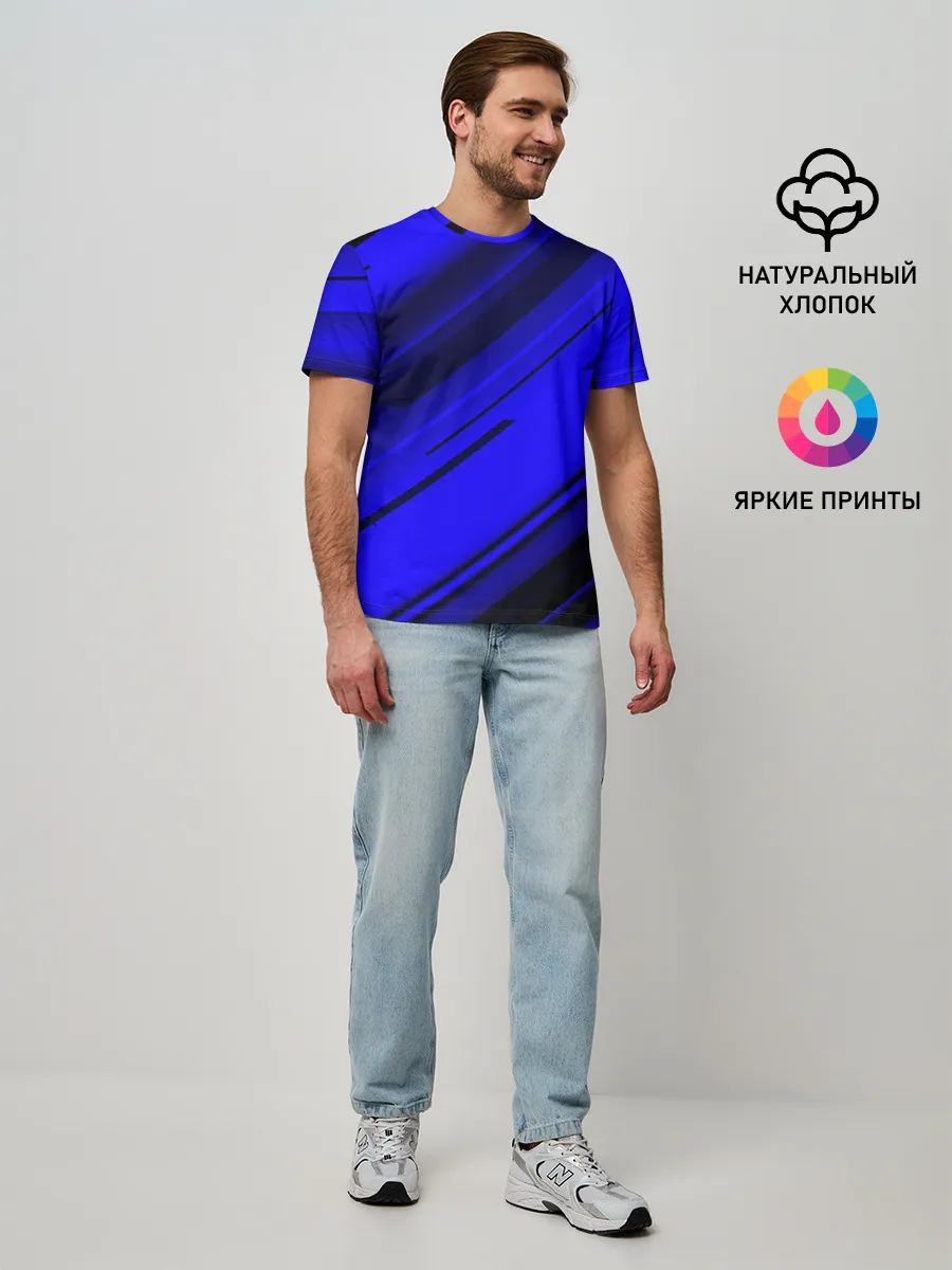 Мужская базовая футболка / Blue and Black