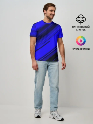 Мужская базовая футболка / Blue and Black