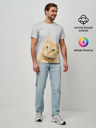 Мужская базовая футболка / Рыжий котик