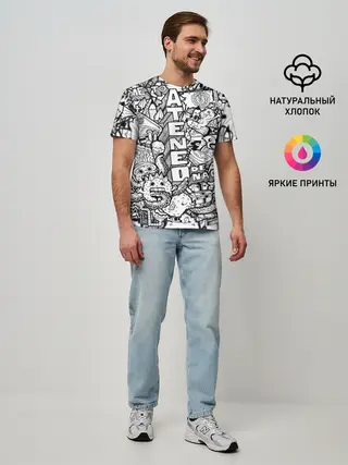 Мужская базовая футболка / Doodle граффити